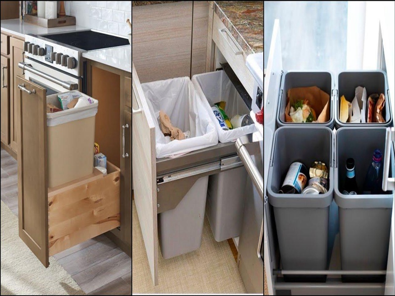 درج القمامة وإعادة التدوير لخزائن المطبخ