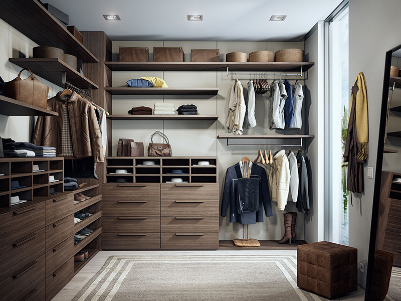 Wood-grain open wardrobe