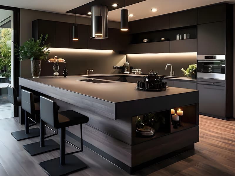 wood kitchen cabinet