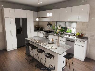 YALIG modern kitchen cabinets 2023 luxury kitchen top cabinet solid wood pantry kitchen cabinet - ياليج
