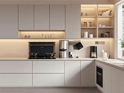 White Modular Modern Wood Kitchen Cabinet